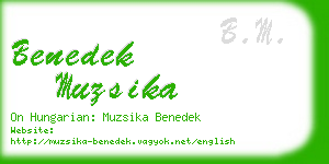 benedek muzsika business card